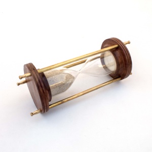 Calyron Antique fait à la main nautique en laiton 6 "heure verre sablier alliage de métal avec Base en bois noir rose nouveauté cadeau - Product Image 2