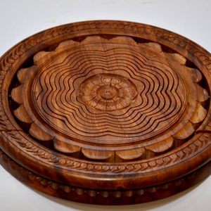 ตะกร้าไม้พับได้ลายโรสวูด, ลายชามเสิร์ฟไม้พับได้, ของตกแต่งวันหยุดทำมือ - Product Image 1