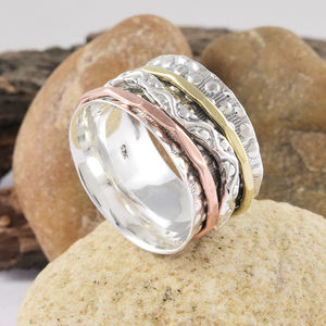 Anillo giratorio de Plata de Ley 925, diseño liso, venta al por mayor en línea - Product Image 1