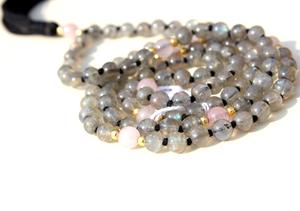Collier et chapelet tibétain en pierre précieuse Labradorite, 108 perles de Mala, collier Quartz, bouddhisme, unisexe, Rose, fête fête, cadeau pour femmes - Product Image 3