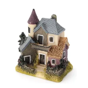 Polyresin Miniature House Fairy Home old building Garden Decor