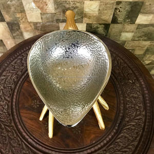 Cuencos de aluminio de lujo chapados en plata y oro, tazón decorativo de Metal para decoración del hogar, diseño decorativo - Product Image 5