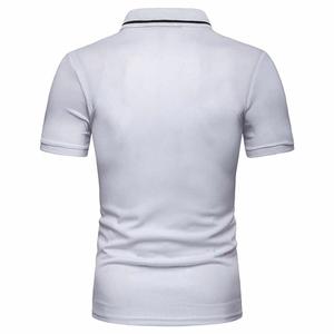 เสื้อโปโลผู้ชายแฟชั่นแขนสั้นผ้าฝ้ายสำหรับฤดูร้อน รับผลิตตามสั่ง ขายส่ง ไซส์จริง สินค้าขายดี ย้อมสีแบบถัก - Product Image 4