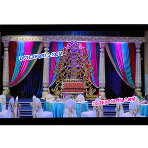 ฉากหลังดอกไม้งานแต่งงานสวยงาม แผงไฟเบอร์แกะสลัก เสาไฟเบอร์น้ำหนักเบา FRP โมเดิร์น สำหรับงานเลี้ยงต้อนรับ ปรับแต่งสีและขนาดได้ - Product Image 1