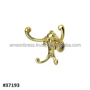 Настенный декоративный четырехкрюк, высококачественный крючок для пальто, металлический латунный настенный крючок для домашнего декора