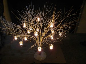 ตกแต่งต้นแต่งงานทำด้วยมือทำจากโลหะเงินพร้อมลูกปัดคริสตัลแขวนของขวัญแต่งงานที่หรูหรา - Product Image 4