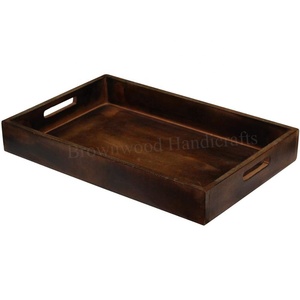 Plateau en bois rectangulaire fait à la main de haute qualité pour la maison et la cuisine plateau de service de vente chaude pour plusieurs utilisations plateau personnalisé - Product Image 4