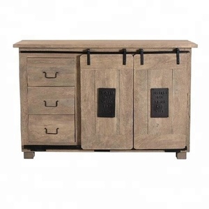 Planche latérale en bois massif au design moderne avec portes coulissantes pour le salon, la chambre à coucher et le couloir - Product Image 1