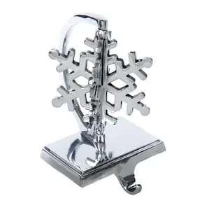 Soporte de Metal con estampado de copos de nieve para decoración navideña, elegante y personalizado, con logotipo - Product Image 1