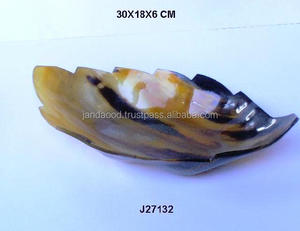 Bol artisanal de haute qualité en forme de feuille, fabriqué en corne de buffle, disponible dans toutes les tailles, décoration d'intérieur, bol en corne à prix de gros - Product Image 2