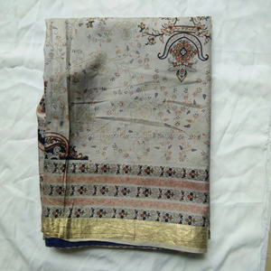 ชุดส่าหรีผ้าไหมพิมพ์ลายดอกไม้,เสื้อผ้าใส่สบายสำหรับผู้หญิง - Product Image 3