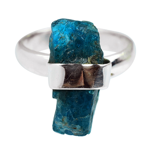 Bagues en argent Sterling 925 en Apatite de forme brute parfaite, bijoux faits à la main, bijoux en argent avec pierres précieuses - Product Image 3
