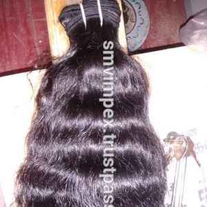 Tejido de cabello humano crudo. El mejor cabello humano de templo que flota de la India. Tejido de cabello humano Remy indio con cutícula alaigned - Product Image 3