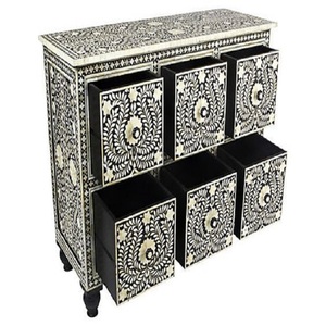 Tiroir en incrustation d'os de conception florale moderne faite à la main pour meubles de salon à la maison - Product Image 1