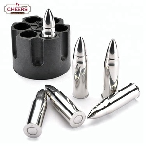 Directo de fábrica de acero inoxidable en forma de bala piedras del whisky, whisky Bullet piedras <span class=keywords><strong>con</strong></span> Base, bala de hielo cubos - Product Image 4