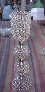 CRYSTAL 3-LIGHT HANDMADE <b>CANDELABRA</b> for SILVER WEDDING CENTER PIECE DECORATION TVAKM Model 4664 - Product Image 4