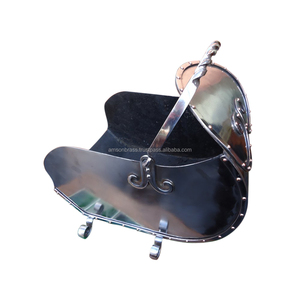 Nickel Plated Brass <b>Coal</b> Scuttle Made in India Wooden Storage Bucket for Household Cleaning - Product Image 1