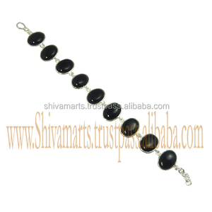 New Trending Vintage 925 Sterling <b>Silver</b> <b>Bracelet</b> With Black Onyx Stone Rhodium Plated <b>For</b> Gift Direct Manufacturer Wholesaler - Product Image 2