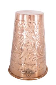 Indian Manufacturer Copper Water Glass Flower Design 16 Oz Drink Ware Copper Water Glass - Product Image 4