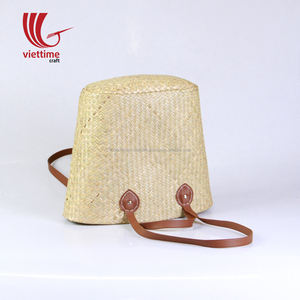 กระเป๋าสาน Lepironia สวย,กระเป๋าสานพร้อมสายหนังกระเป๋าชายหาดใบใหญ่ - Product Image 4