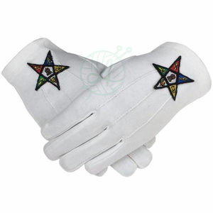OES-emblema de la estrella del Este, de algodón, blanco, masónico - Product Image 1