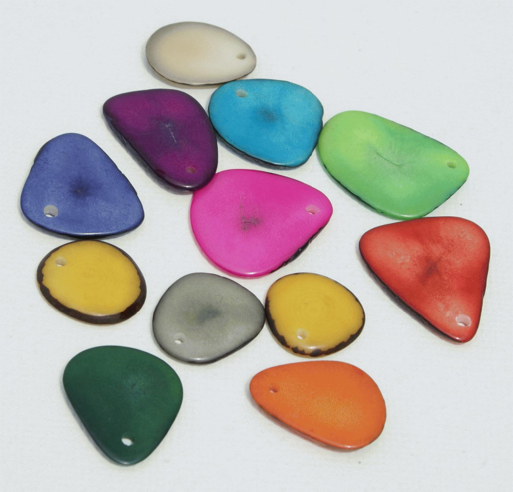 Шарики Tagua ручной работы цветные, Эквадор натуральные ювелирные изделия для изготовления бисера, оптовая продажа