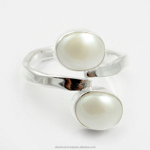 Viva Pearl Cabochons 925 Anillo de bodas de plata esterlina sólida Piedra de sodalita natural Anillo de buena calidad Curva para anillo de sodalita - Product Image 1
