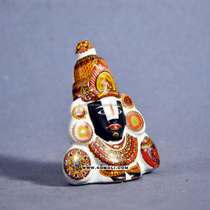 Ídolo de Mármol Hecho a Mano de Lord Venkateswara Tirupati Balaji con Intrincado Arte Meenakari para Templo y Decoración del Hogar - Product Image 6