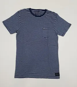 เสื้อยืดแขนสั้นลายทางของผู้ชายผ้าฝ้าย2017สำหรับฤดูใบไม้ผลิ - Product Image 1