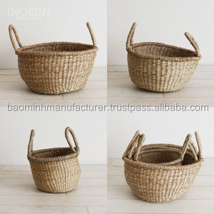 Juego de 3 Cestas Bolga de Hierba Marina Natural - Marca Bao Minh, Plegables, Ecológicas, Tamaño Personalizado, Uso Multifuncional para Almacenamiento de Ropa - Product Image 2