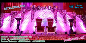 Panel Rumbai Kulit Panggung Pernikahan Modis <span class=keywords><strong>Sofa</strong></span> Berumbai Dua Tempat Duduk dengan Panel Penerimaan Panggung Set untuk Kanadians - Product Image 4