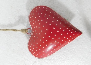 Boule en métal ovale de fête de Noël élégante et ornements d'arbre suspendus décoratifs de coeur pour les décorations de vacances - Product Image 2