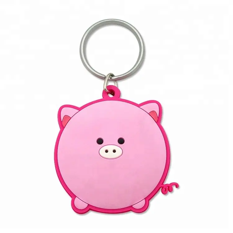 Fashion PVC pig design bottle opener keyring custom bottle openers keychain