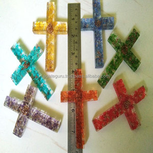 Chakra Cross orgonite pierre de guérison naturelle en gros pour la méditation et l'énergie positive pierre précieuse - Product Image 1