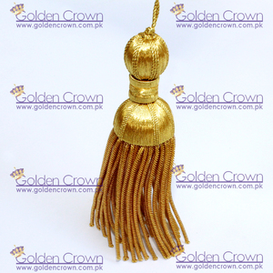 Gold Bullion Decorative <b>Tassels</b> 100% Polyester Fringe <b>Trim</b> for Curtains <b>with</b> Metallic Bullion Wire Customized Size - Product Image 5