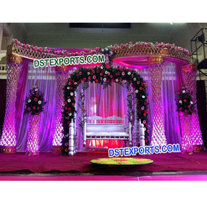 Conjunto de escenario de boda asiática, de cristal, elegante, tallado, decoración moderna para escenarios - Product Image 1