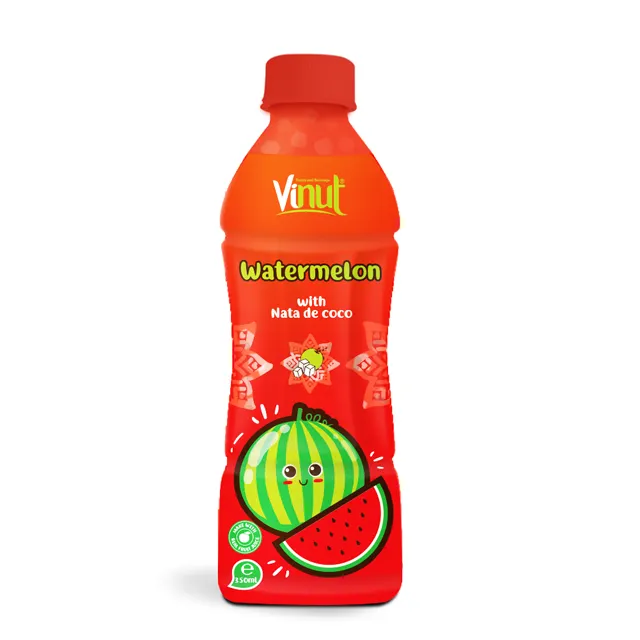 Beste Prijs Natuurlijke Gezonde 350Ml Gebotteld Watermeloen Sap Met Nata De Coco Dagelijks Drankjes