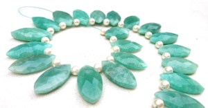 Amazonita Natural facetado Marquesa forma Briolette cuentas para la fabricación de joyas piedra colección estilo corte al por mayor - Product Image 2
