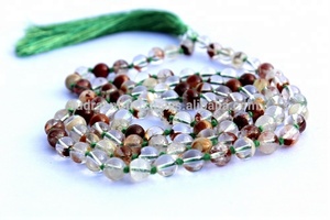 Cuentas de cuarzo de jardín para hombre de grado superior, último diseño, collar Mala anudado, borla, cristal curativo Natural, collares con cuentas de moda - Product Image 6