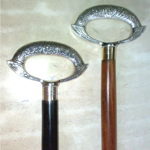 Exclusive Antique Brass Victoria Handle Walking Stick, Walking Cane, Trekking Hiking <b>Pole</b> - Product Image 1