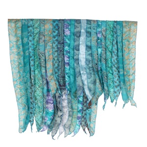 Vintage <b>Silk</b> Sari Recycle Vintage Stole <b>Scarf</b> Multi Color Wholesale Sari Patches Reversible <b>Scarf</b> Colorful Striped <b>Scarf</b> Vintage - Product Image 1