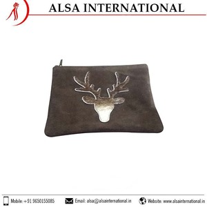 Logotipo y diseño personalizados de alta calidad Bolsa de cuero puro Estilo de moda con cierre de cremallera Precio mínimo - Product Image 2