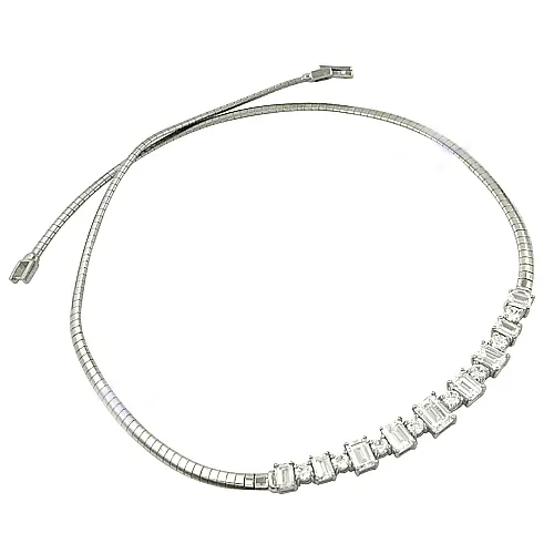 Splendida ultima collana CZ Cubic Zirconia solida in argento Sterling collana regalo estetica disegni audaci per le donne