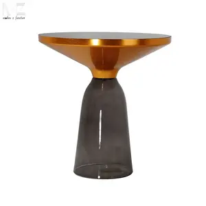 现代简约时尚设计沙发角圆形玻璃咖啡桌