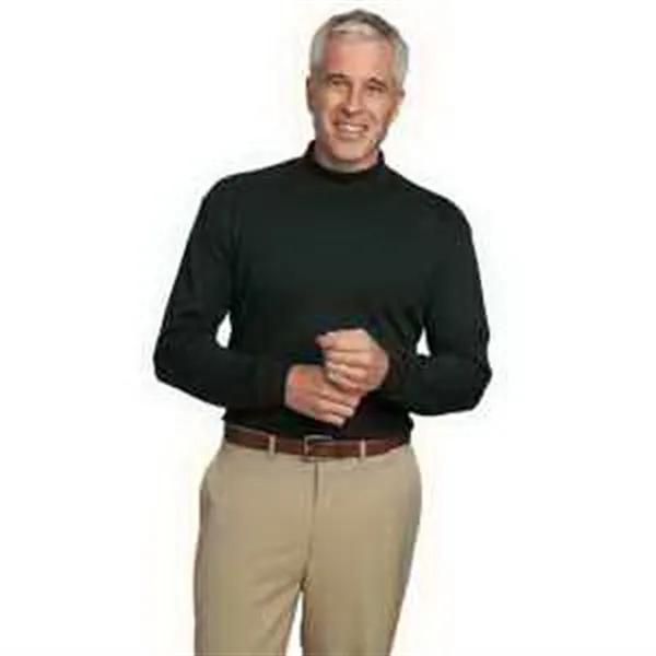 Port Authority Interlock Knit Mock Turtleneck - 100% ring spun combed cotton, has a locker patch and comes with your logo