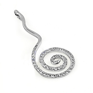 Pendentif en argent spirale personnalisable avec zircone cubique Bijoux élégants en argent sterling 925 pour femmes et filles Cadeau parfait - Product Image 1