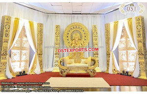 Escenario de boda indio antiguo, conjunto de escenario de madera para boda - Product Image 5