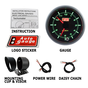 นาฬิกาอะนาล็อกติดรถยนต์ ไฟ LED สีขาวเขียว ขนาด 52 มม. - Product Image 4