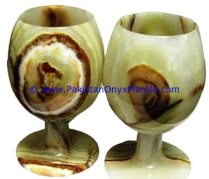 Copas de vino de ónix de varios colores, de la mejor calidad, verde/marrón/blanco - Product Image 2