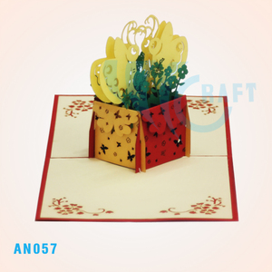Tarjeta de pavo real emergente 3D hecha a mano, recuerdo de Vietnam de tendencia superior hecho de papel Premium - Product Image 6